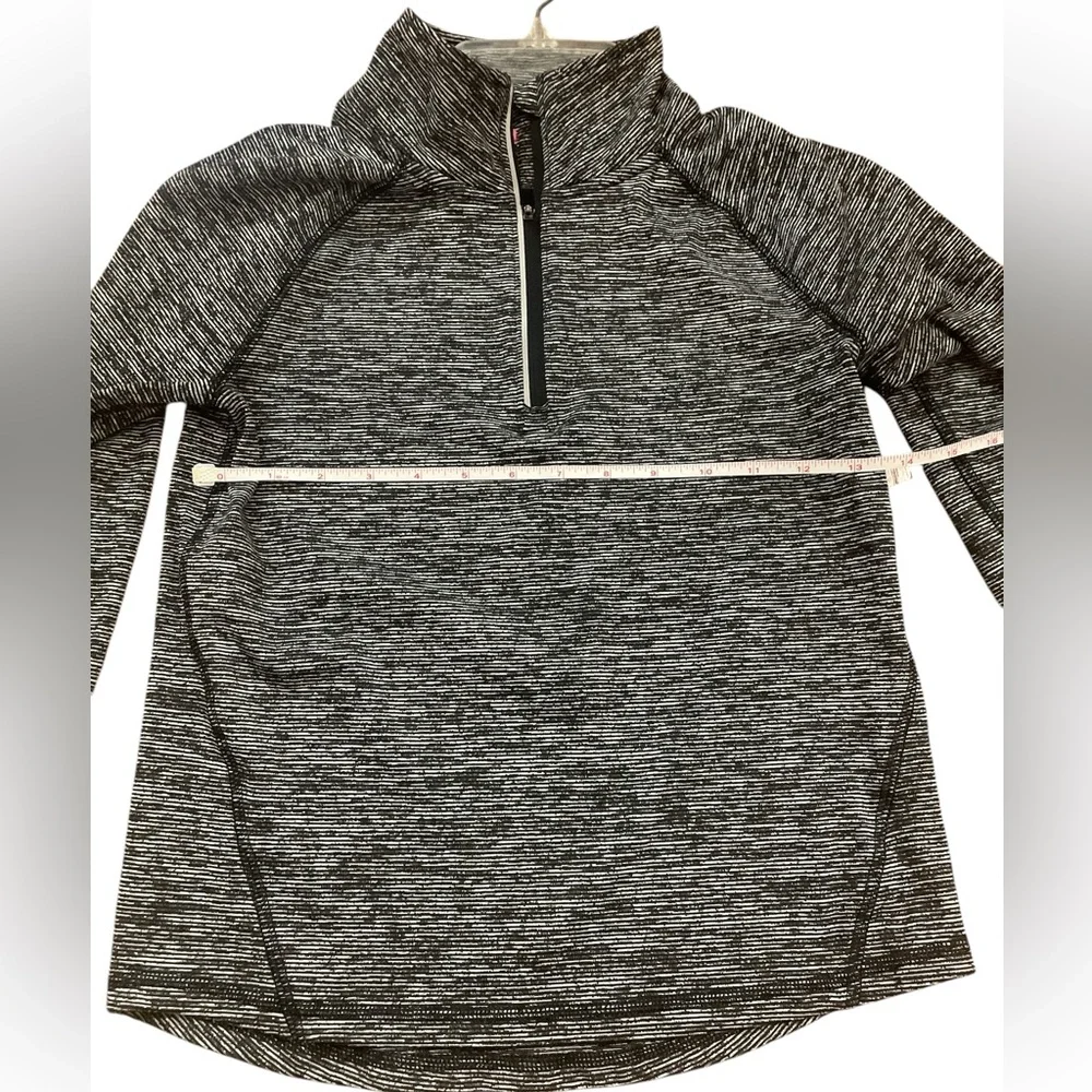 Old Navy athletic quarter zip athletic grey girls M 10-12 black white pullover